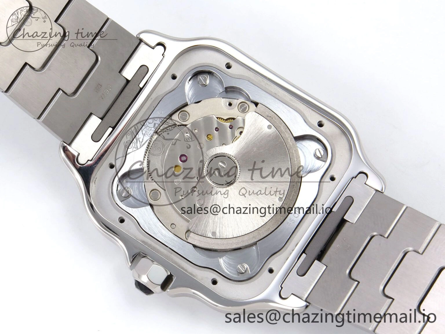 Santos de Cartier 40mm SS AF 1:1 Best Edition Gray Dial on SS SmartLinks Bracelet MIYOTA 9015
