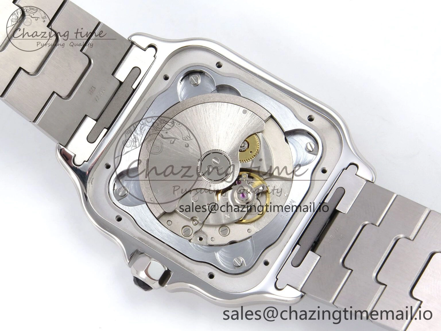 Santos de Cartier 40mm SS AF 1:1 Best Edition Gray Dial on SS SmartLinks Bracelet MIYOTA 9015