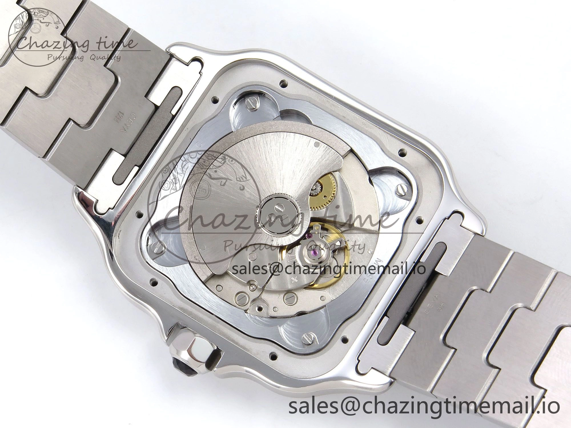 Santos de Cartier 40mm SS AF 1:1 Best Edition Gray Dial on SS SmartLinks Bracelet MIYOTA 9015