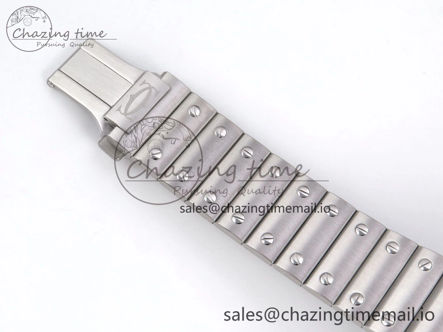 Santos de Cartier 40mm SS AF 1:1 Best Edition Gray Dial on SS SmartLinks Bracelet MIYOTA 9015