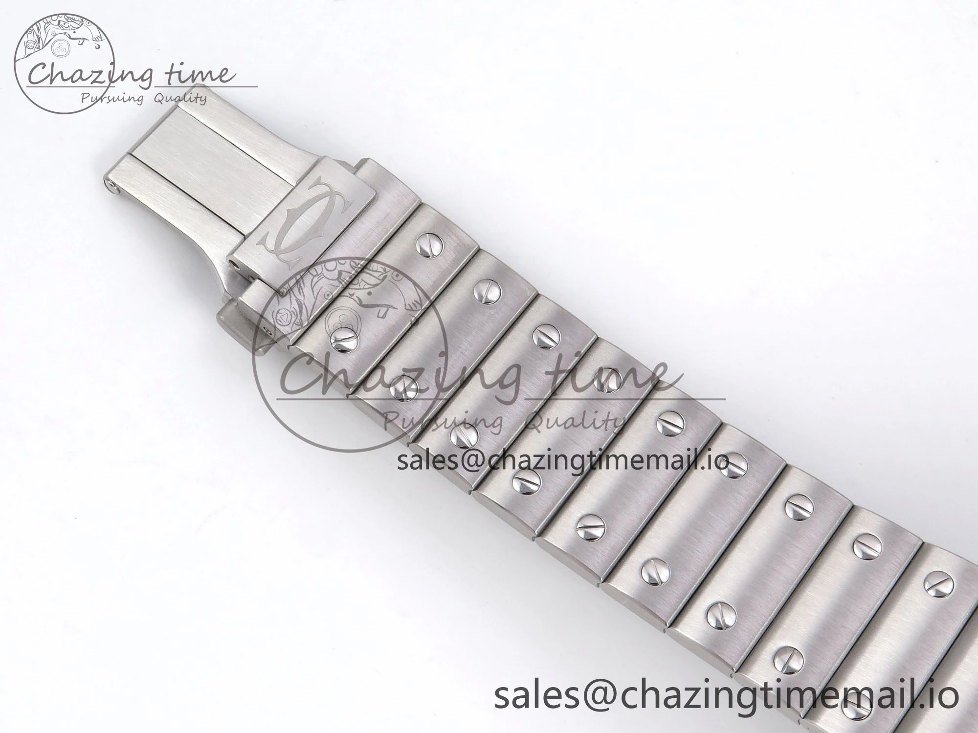 Santos de Cartier 40mm SS AF 1:1 Best Edition Gray Dial on SS SmartLinks Bracelet MIYOTA 9015