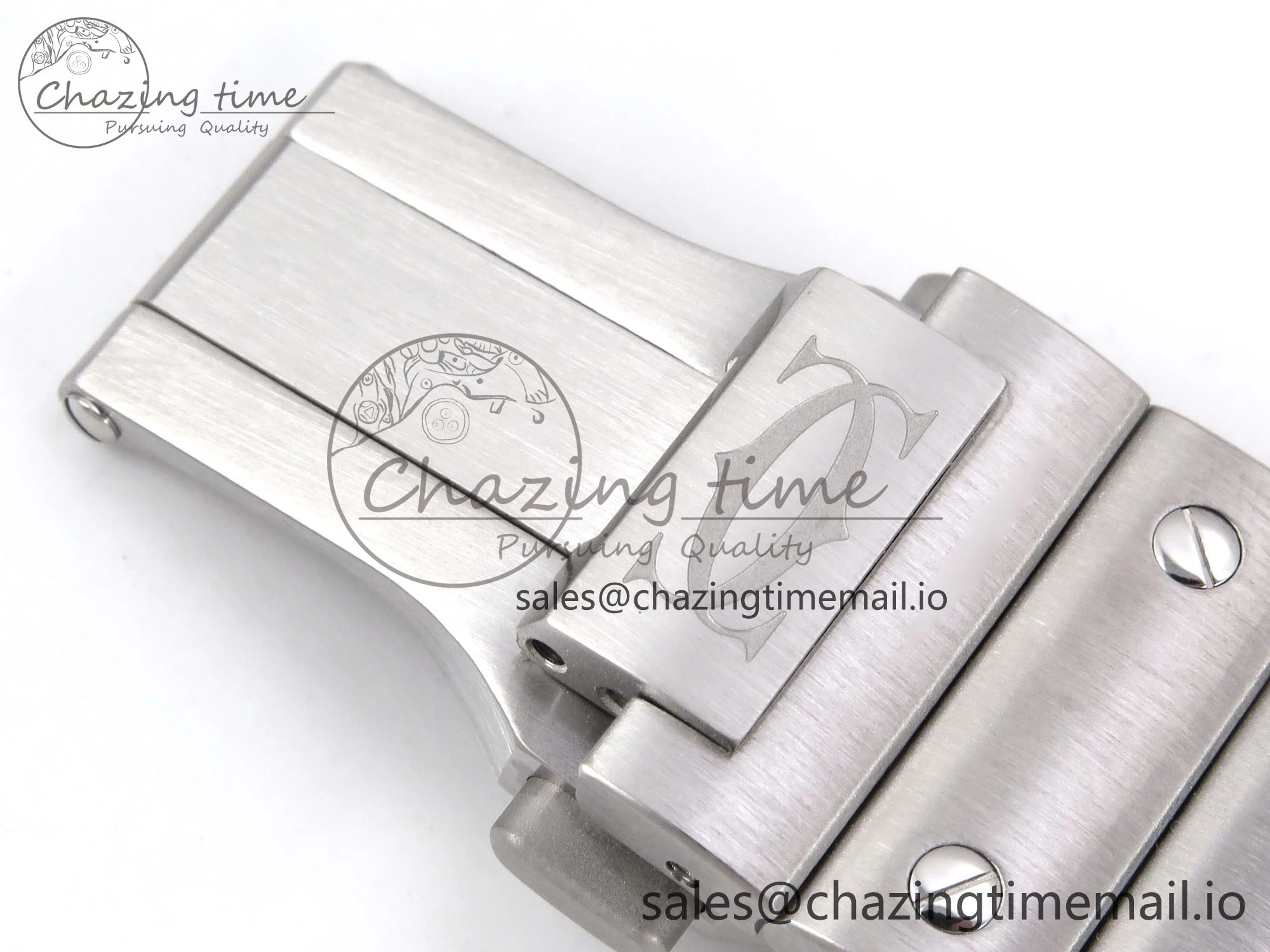 Santos de Cartier 40mm SS AF 1:1 Best Edition Gray Dial on SS SmartLinks Bracelet MIYOTA 9015