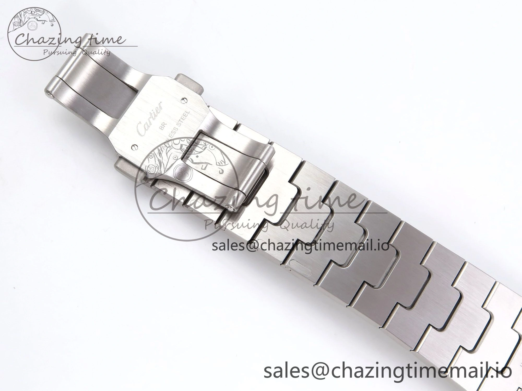 Santos de Cartier 40mm SS AF 1:1 Best Edition Gray Dial on SS SmartLinks Bracelet MIYOTA 9015