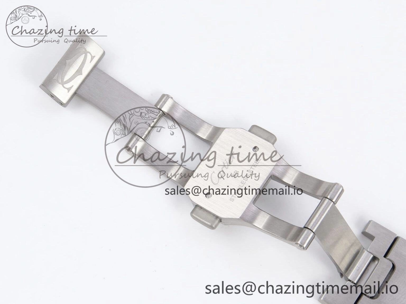 Santos de Cartier 40mm SS AF 1:1 Best Edition Gray Dial on SS SmartLinks Bracelet MIYOTA 9015