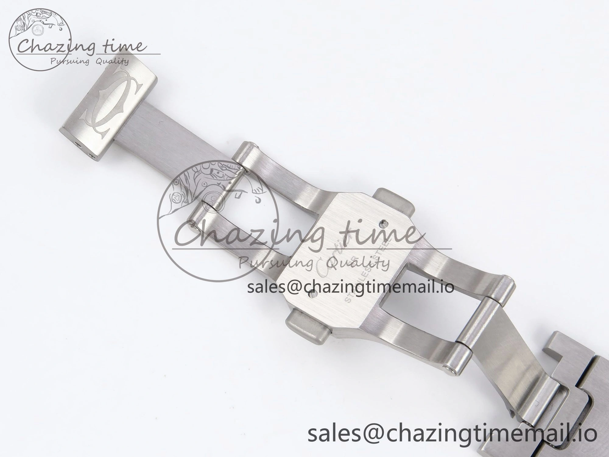 Santos de Cartier 40mm SS AF 1:1 Best Edition Gray Dial on SS SmartLinks Bracelet MIYOTA 9015