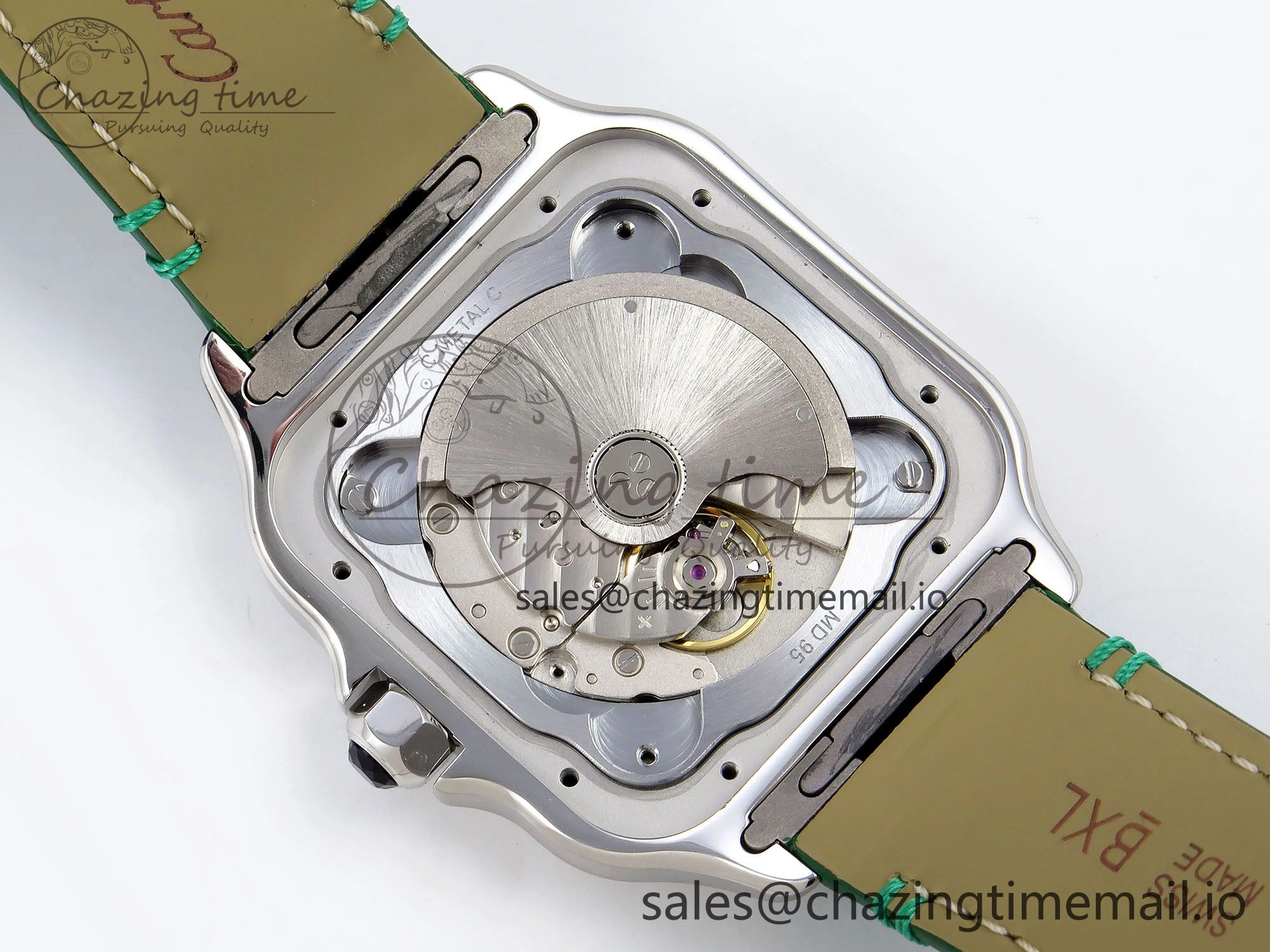 Santos de Cartier 40mm SS AF 1:1 Best Edition Green Dial on SS SmartLinks Bracelet MIYOTA 9015