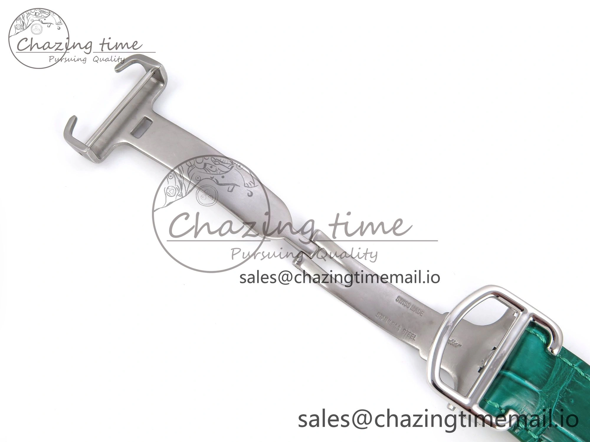 Santos de Cartier 40mm SS AF 1:1 Best Edition Green Dial on SS SmartLinks Bracelet MIYOTA 9015