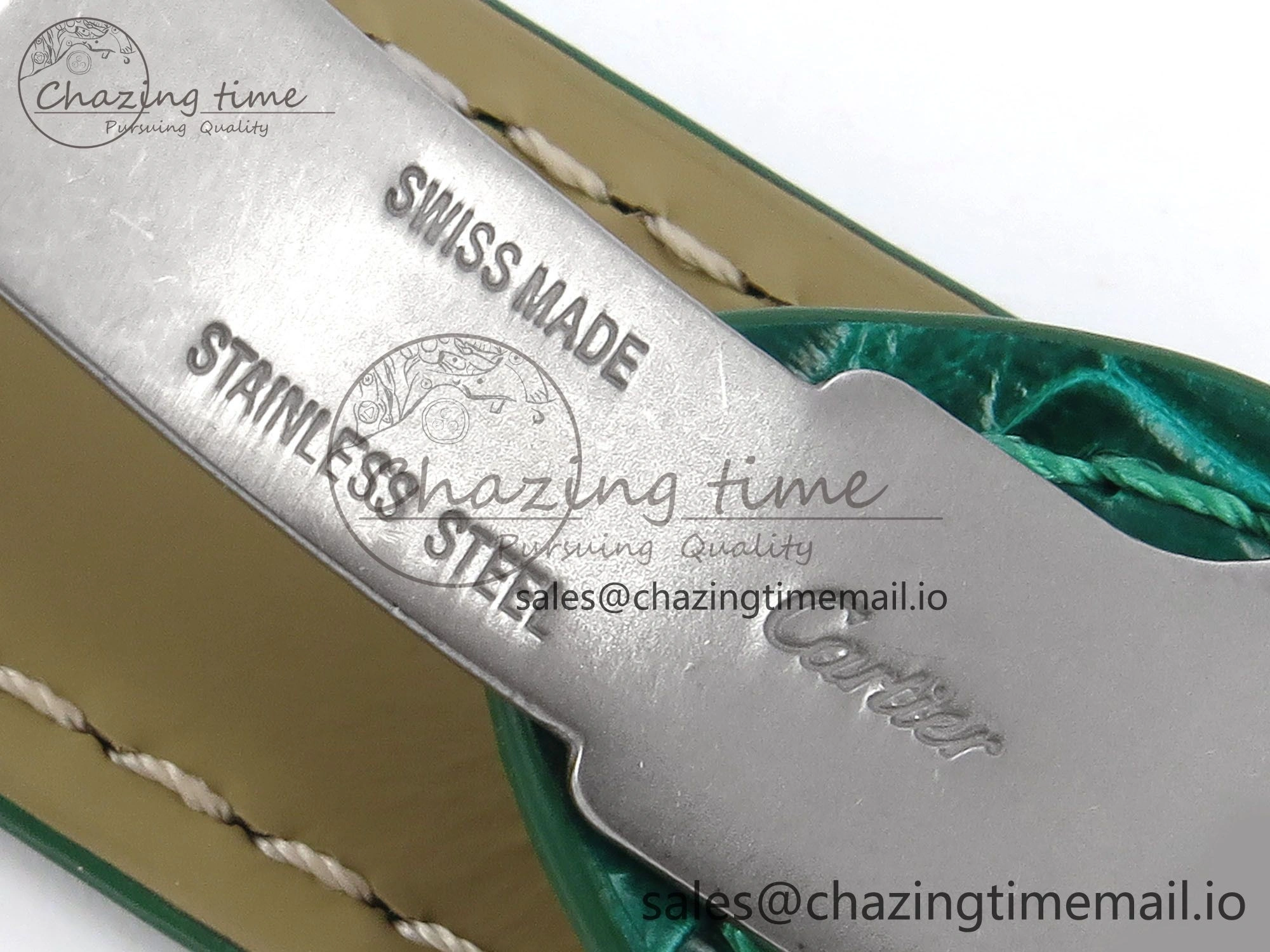 Santos de Cartier 40mm SS AF 1:1 Best Edition Green Dial on SS SmartLinks Bracelet MIYOTA 9015