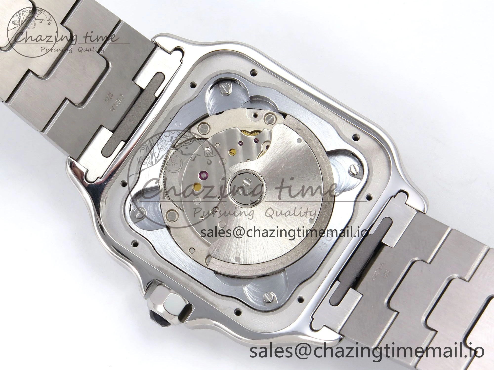 Santos de Cartier 40mm SS AF 1:1 Best Edition Green Dial on SS SmartLinks Bracelet MIYOTA 9015