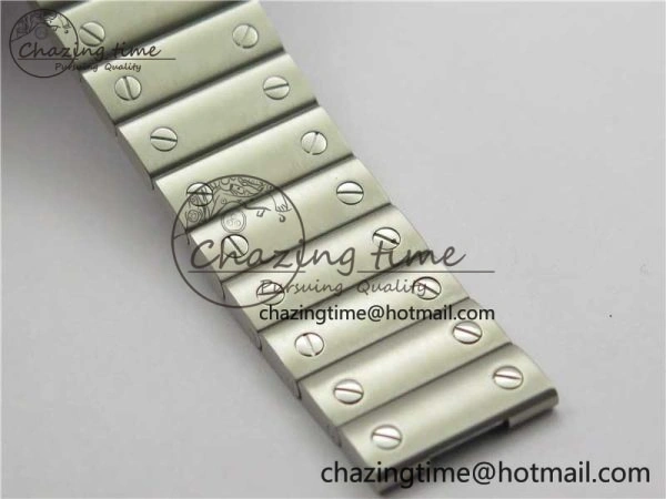 Santos de Cartier 40mm SS DLC V6F 1:1 Best Edition Black Dial on SS SmartLinks Bracelet MIYOTA 9015 (Free Leather Strap)
