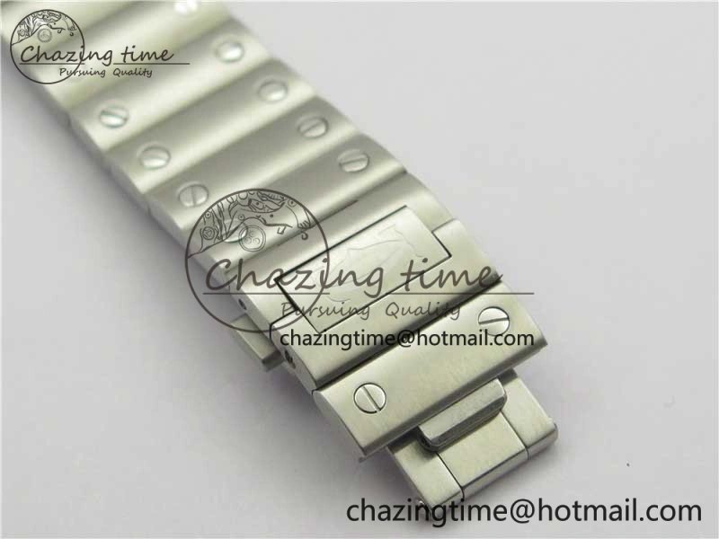 Santos de Cartier 40mm SS DLC V6F 1:1 Best Edition Black Dial on SS SmartLinks Bracelet MIYOTA 9015 (Free Leather Strap)