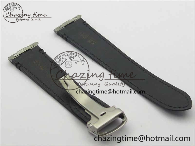 Santos de Cartier 40mm SS DLC V6F 1:1 Best Edition Black Dial on SS SmartLinks Bracelet MIYOTA 9015 (Free Leather Strap)