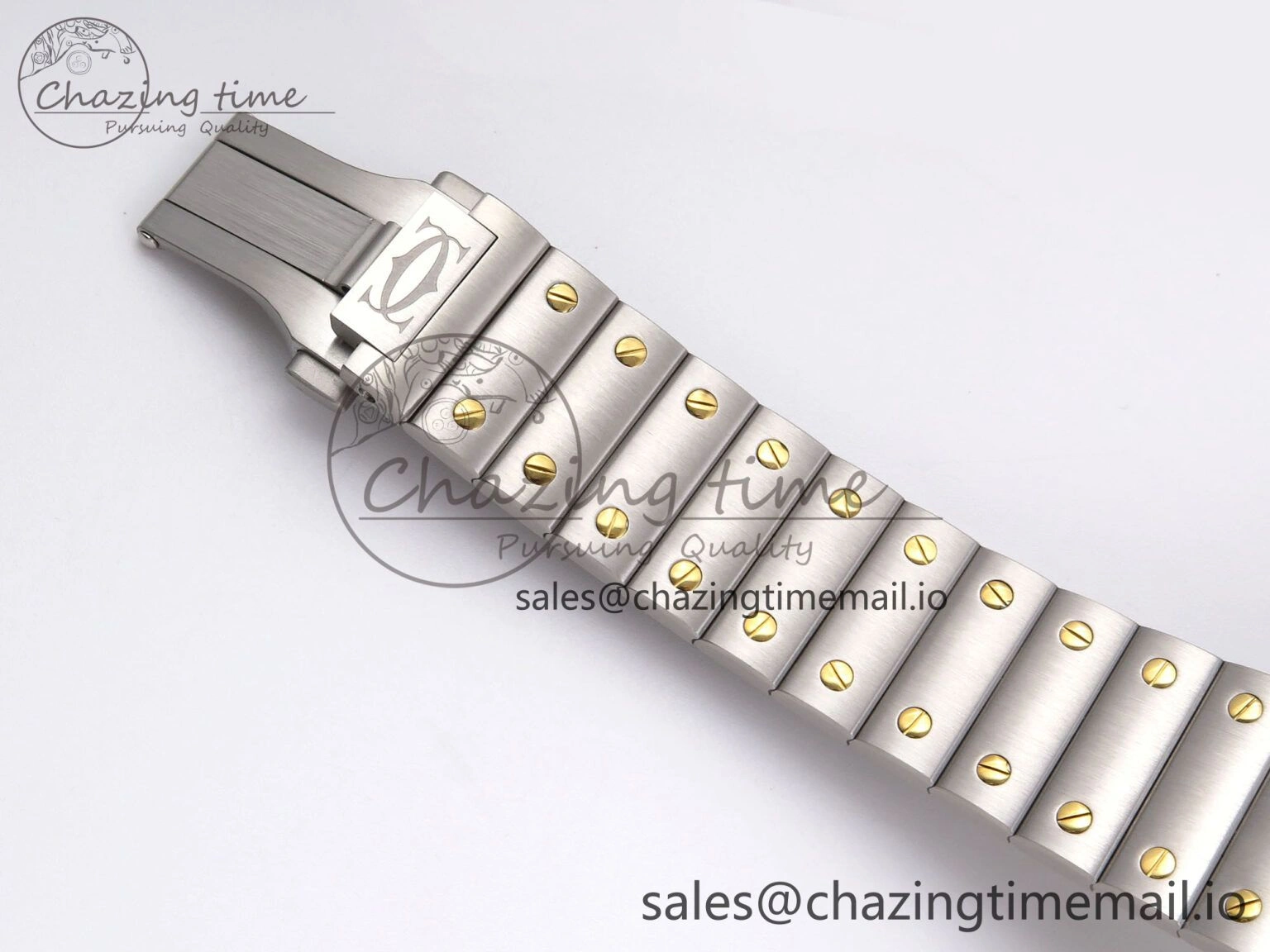 Santos de Cartier 40mm YG SS BVF 1:1 Best Edition Gray Dial on SS SmartLinks Bracelet MIYOTA 9015