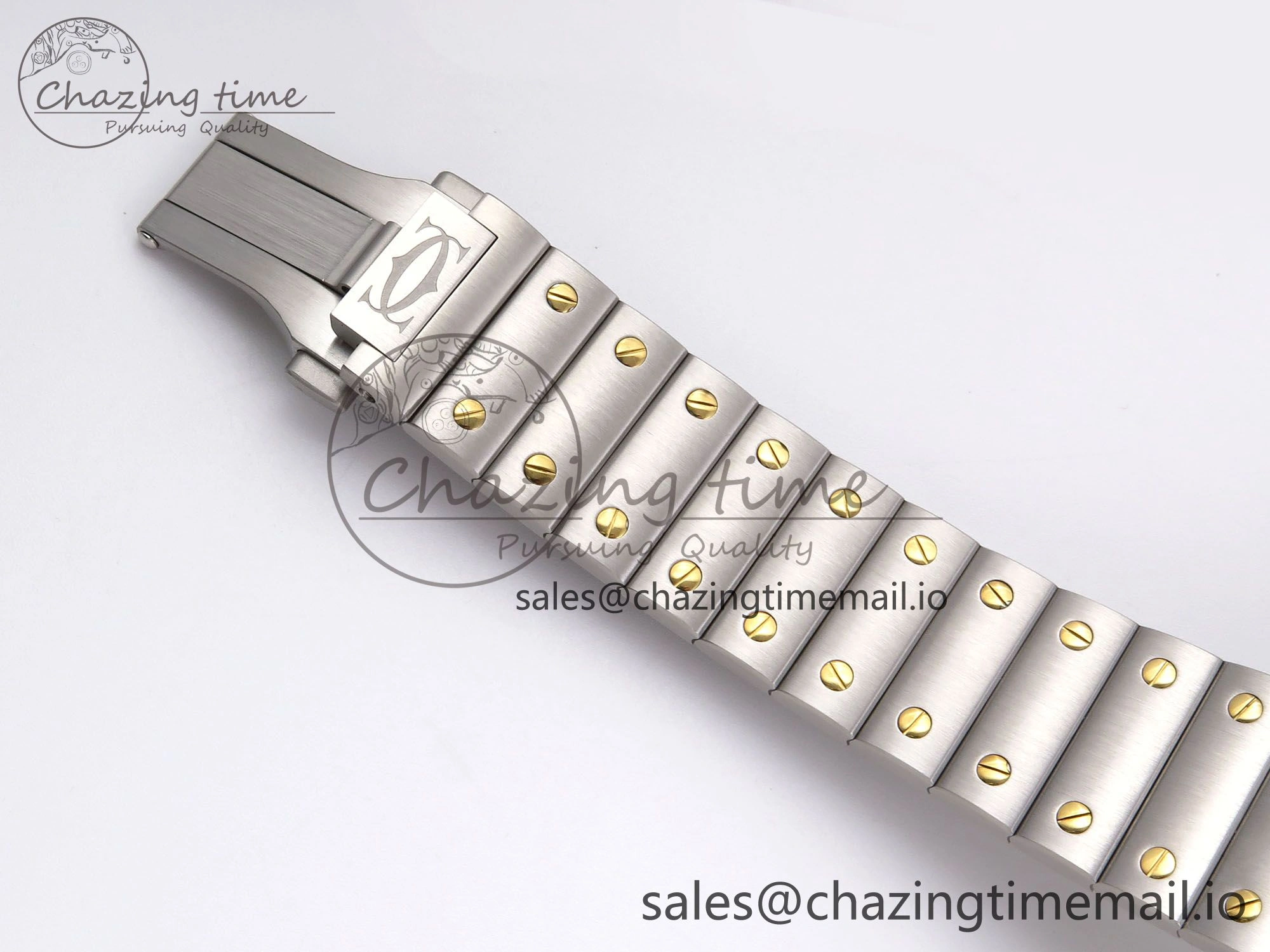 Santos de Cartier 40mm YG SS BVF 1:1 Best Edition Gray Dial on SS SmartLinks Bracelet MIYOTA 9015