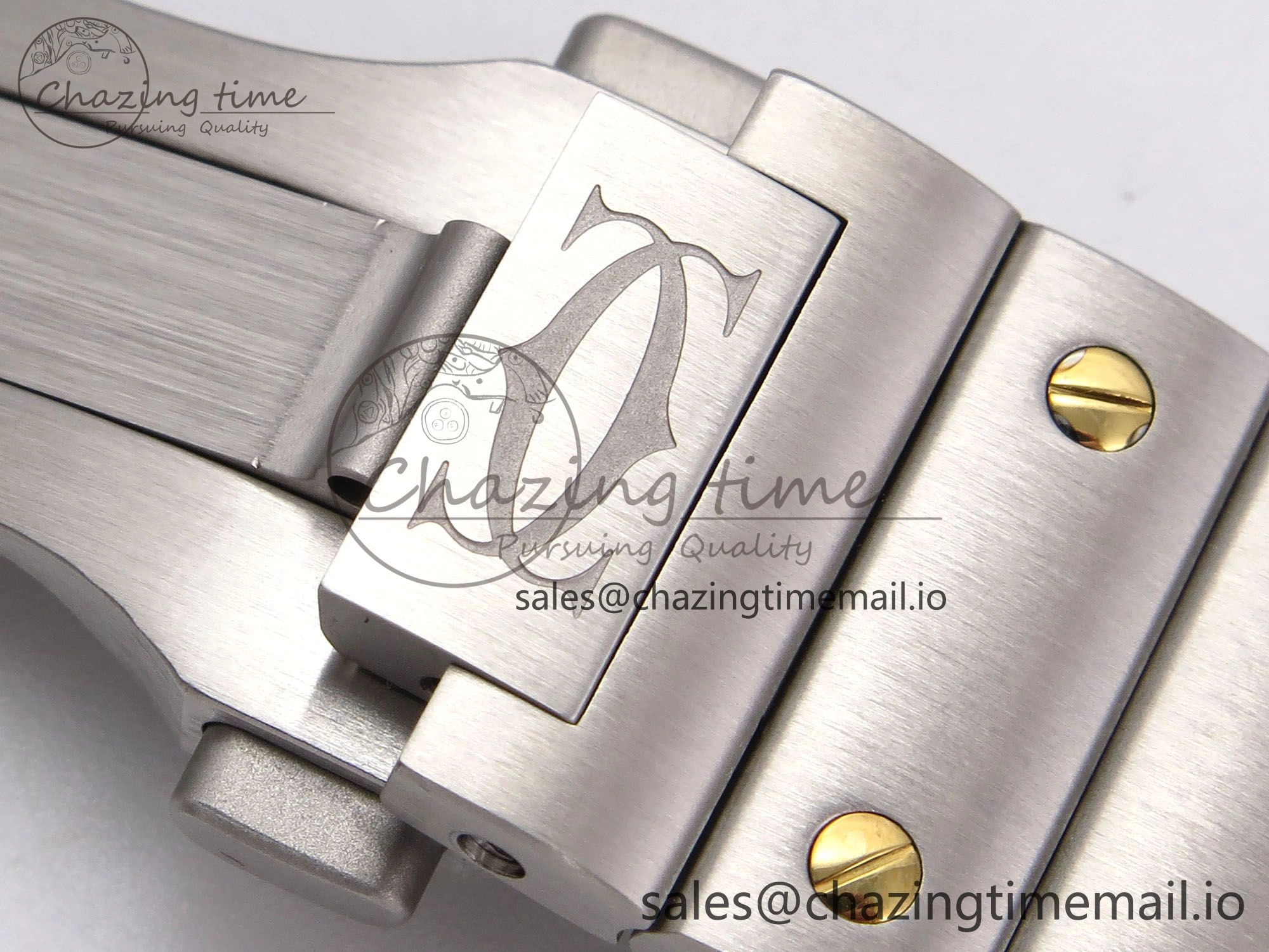 Santos de Cartier 40mm YG SS BVF 1:1 Best Edition Gray Dial on SS SmartLinks Bracelet MIYOTA 9015