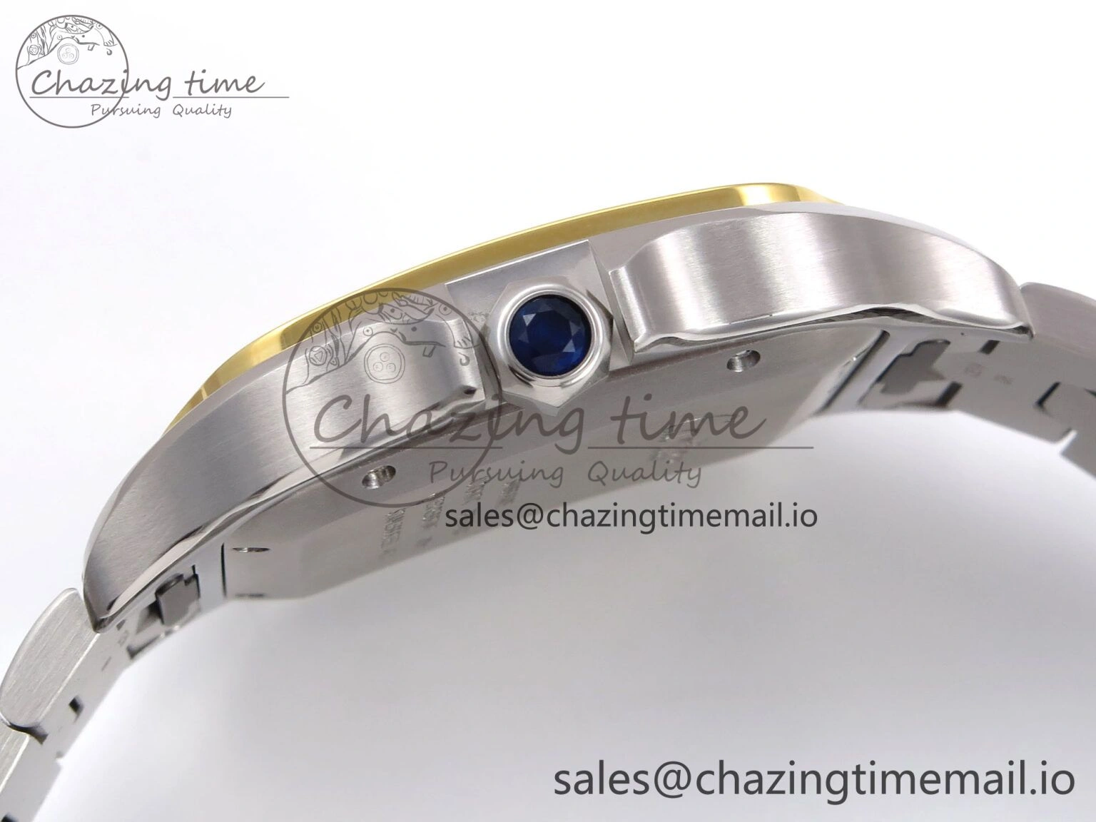 Santos de Cartier 40mm YG SS BVF 1:1 Best Edition Gray Dial on SS SmartLinks Bracelet MIYOTA 9015