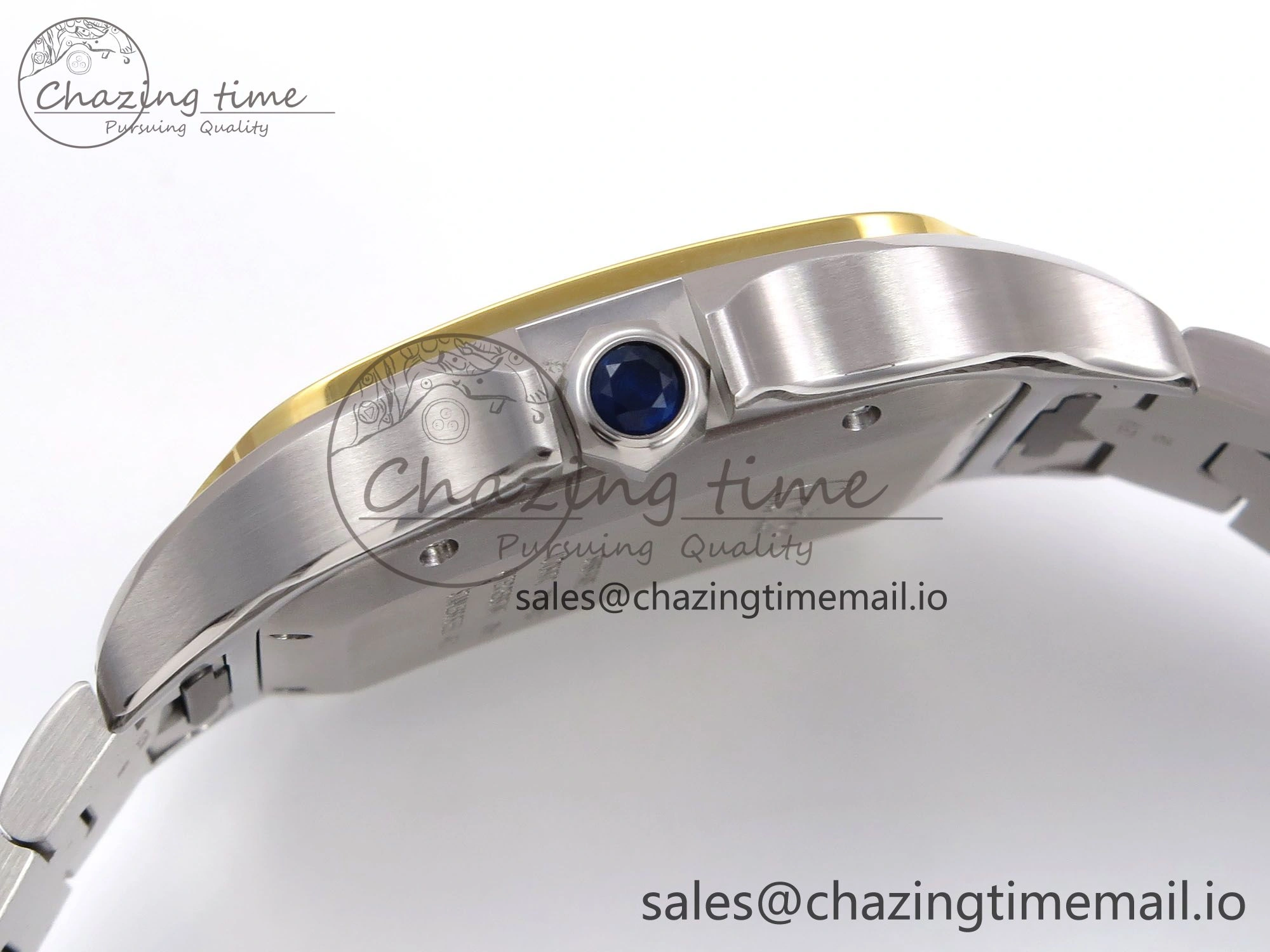 Santos de Cartier 40mm YG SS BVF 1:1 Best Edition Gray Dial on SS SmartLinks Bracelet MIYOTA 9015