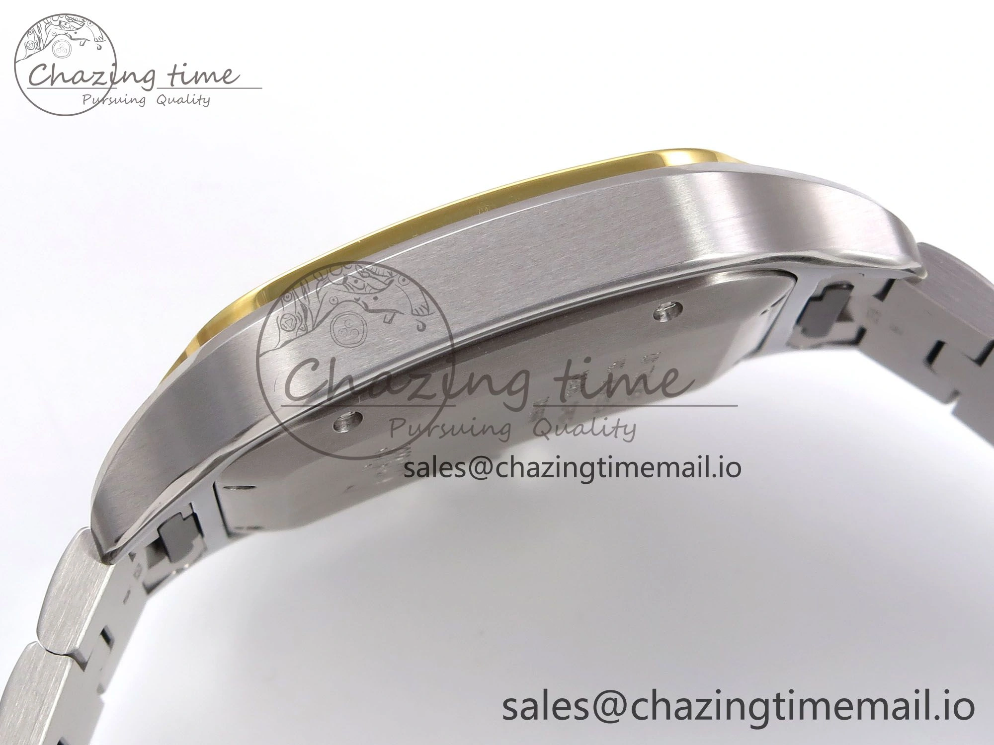 Santos de Cartier 40mm YG SS BVF 1:1 Best Edition Gray Dial on SS SmartLinks Bracelet MIYOTA 9015