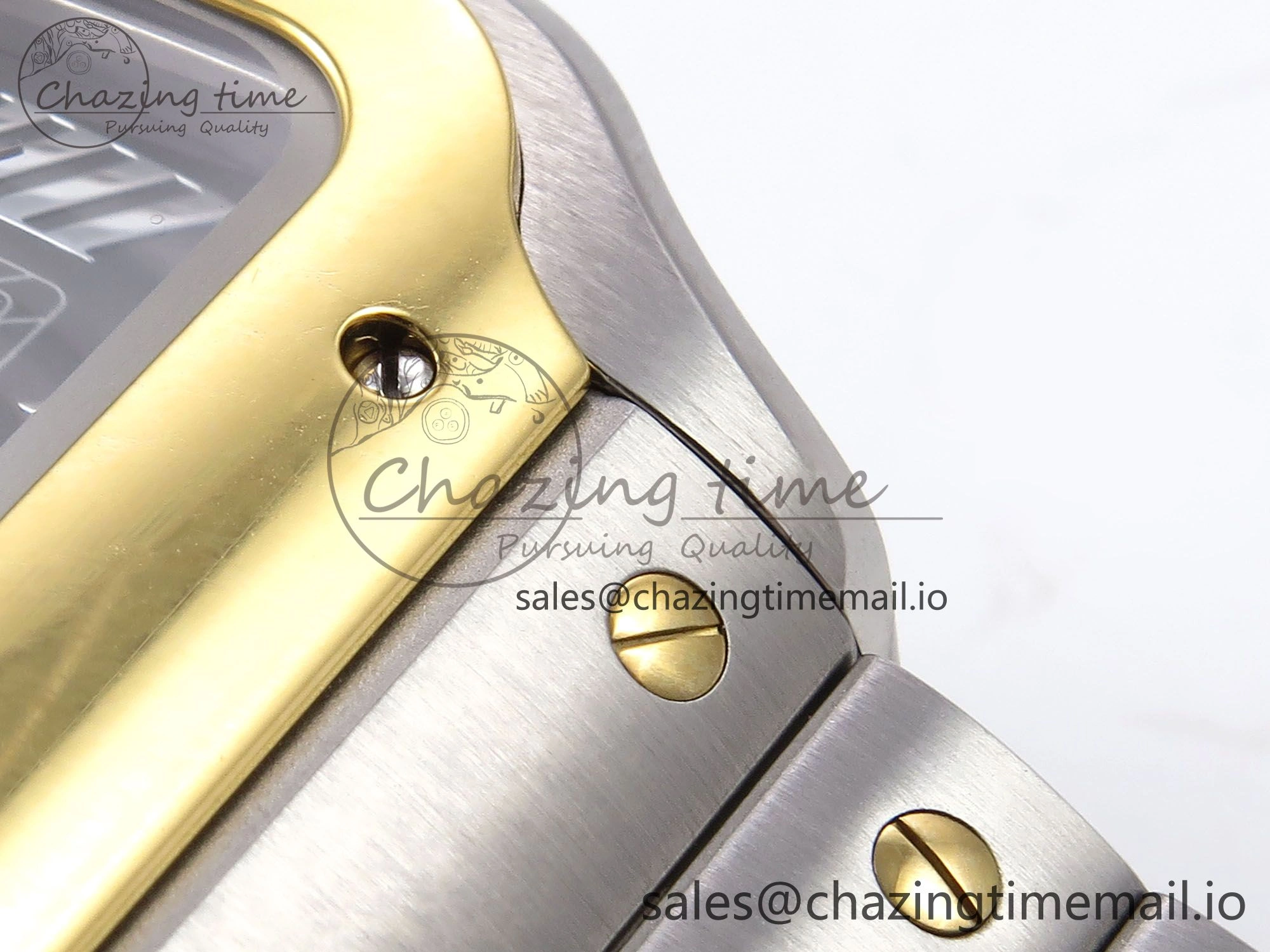Santos de Cartier 40mm YG SS BVF 1:1 Best Edition Gray Dial on SS SmartLinks Bracelet MIYOTA 9015
