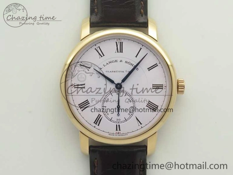 Saxonia 384.032 Moon Phase RG GF Maker Best Edition White Dial On Brown Leather Strap AL0865