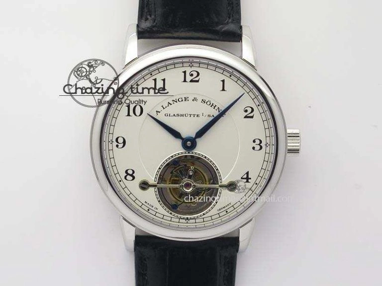 Saxonia 384.032 Moon Phase RG GF Maker Best Edition White Dial On Brown Leather Strap AL0865