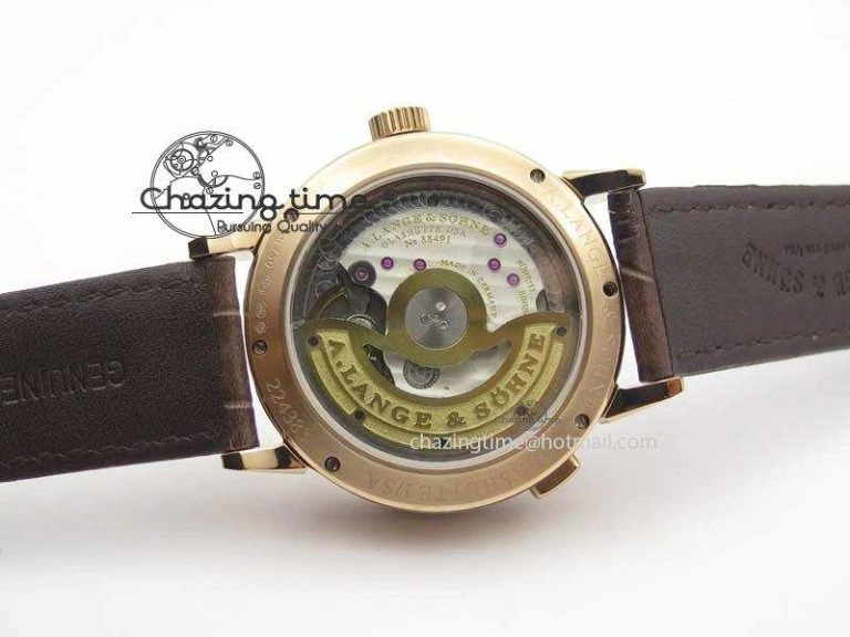 Saxonia 384.032 Moon Phase RG GF Maker Best Edition White Dial On Brown Leather Strap AL0865