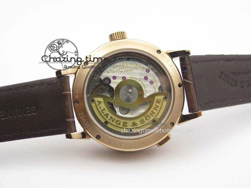 Saxonia 384.032 Moon Phase RG GF Maker Best Edition White Dial On Brown Leather Strap AL0865