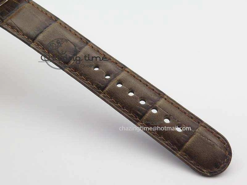 Saxonia 384.032 Moon Phase RG GF Maker Best Edition White Dial On Brown Leather Strap AL0865
