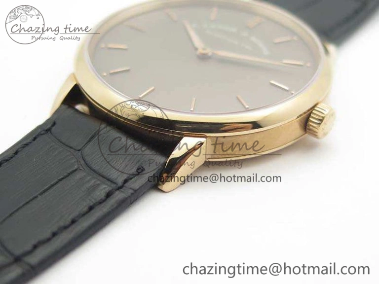 Saxonia Thin 211.026 RG Gray Dial On Leather Strap MIYOTA 9015