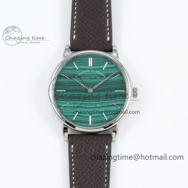 Saxonia Thin RG F8F Edition Green Dial on Brown Leather Strap A23J