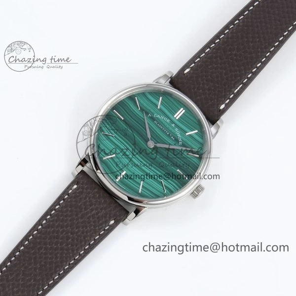 Saxonia Thin RG F8F Edition Green Dial on Brown Leather Strap A23J
