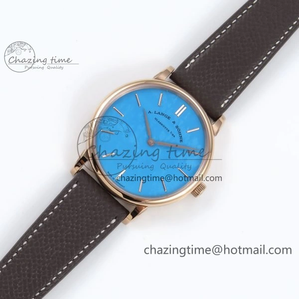 Saxonia Thin RG F8F Edition Green Dial on Brown Leather Strap A23J