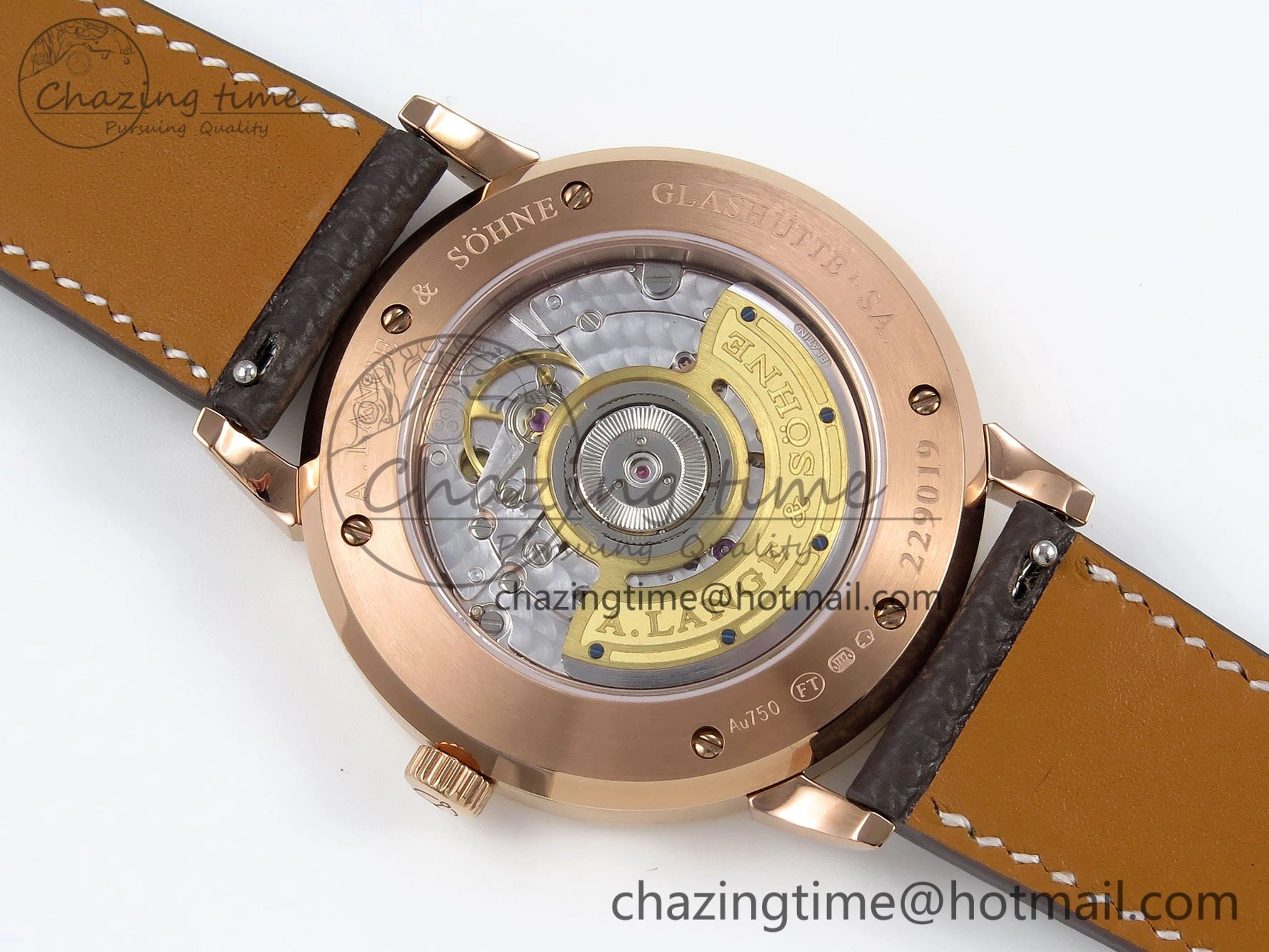 Saxonia Thin RG F8F Edition Green Dial on Brown Leather Strap A23J