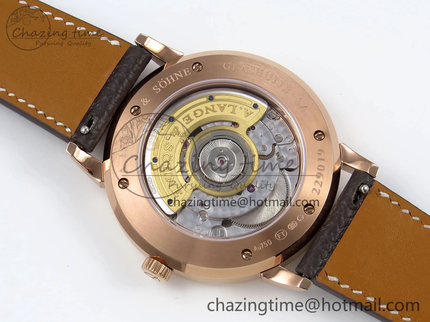 Saxonia Thin RG F8F Edition Green Dial on Brown Leather Strap A23J