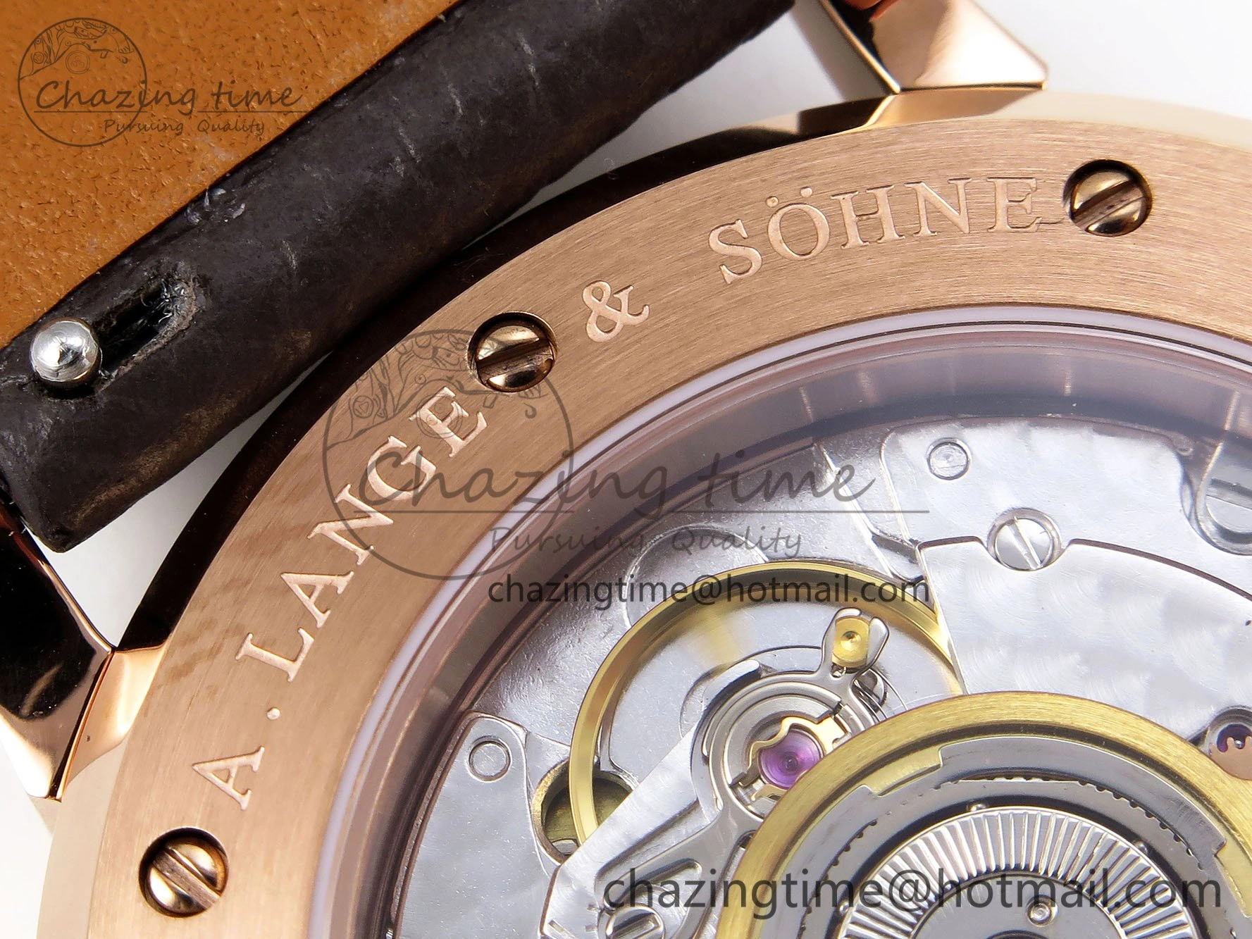 Saxonia Thin RG F8F Edition Green Dial on Brown Leather Strap A23J