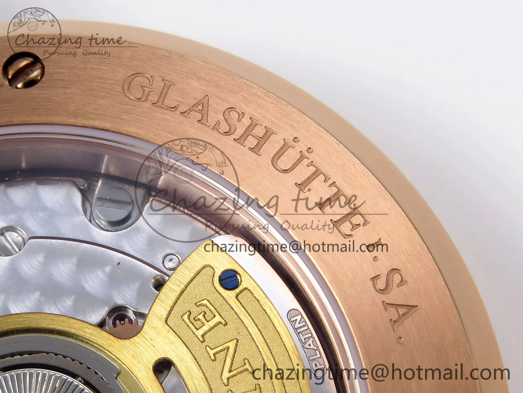 Saxonia Thin RG F8F Edition Green Dial on Brown Leather Strap A23J