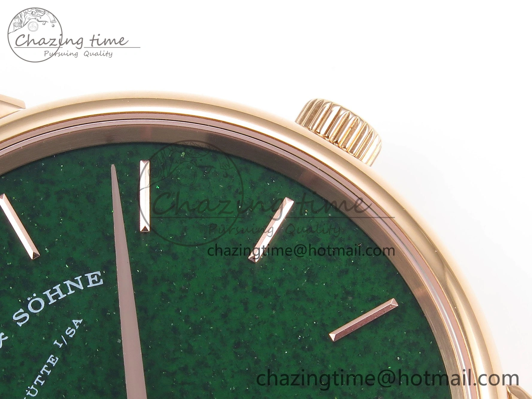 Saxonia Thin RG F8F Edition Green Dial on Brown Leather Strap A23J