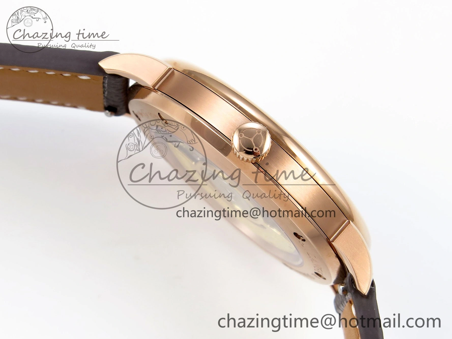 Saxonia Thin RG F8F Edition Green Dial on Brown Leather Strap A23J