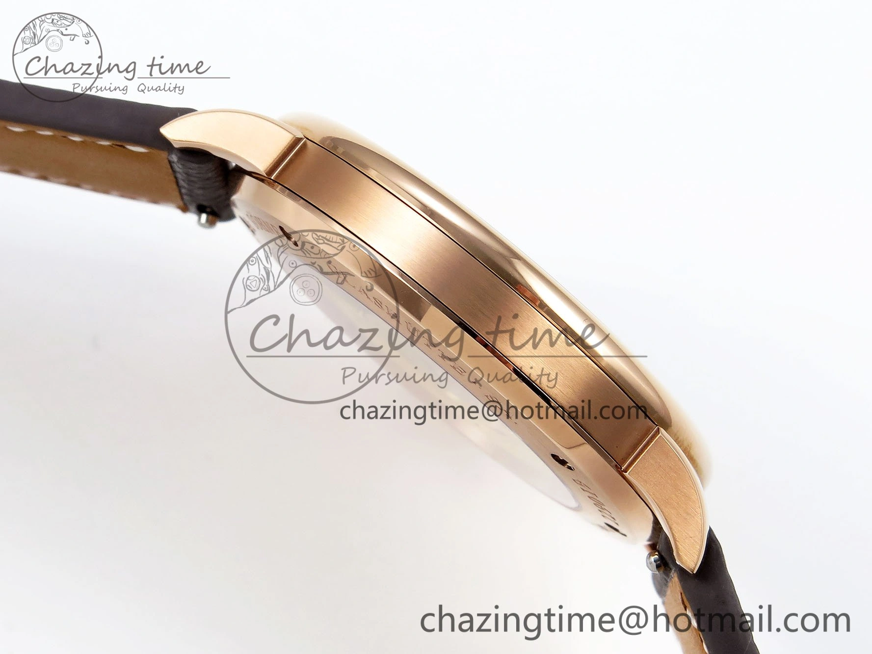Saxonia Thin RG F8F Edition Green Dial on Brown Leather Strap A23J