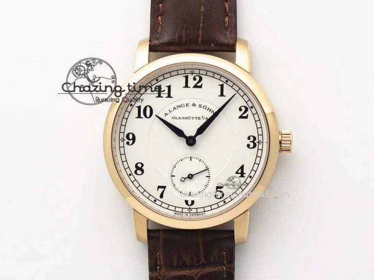 Saxonia Thin RG F8F Edition Green Dial on Brown Leather Strap A23J