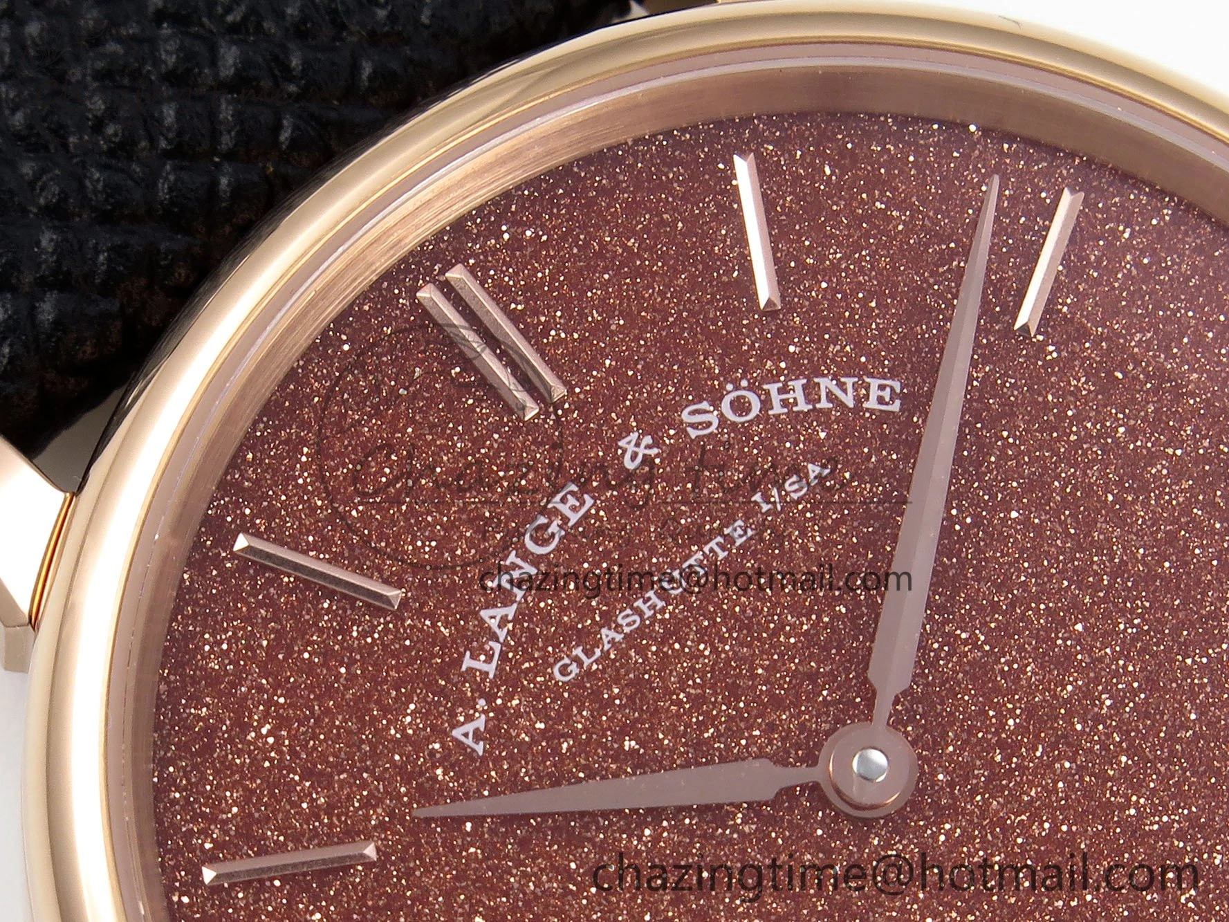 Saxonia Thin RG F8F Edition Orange Dial on Black Leather Strap A23J