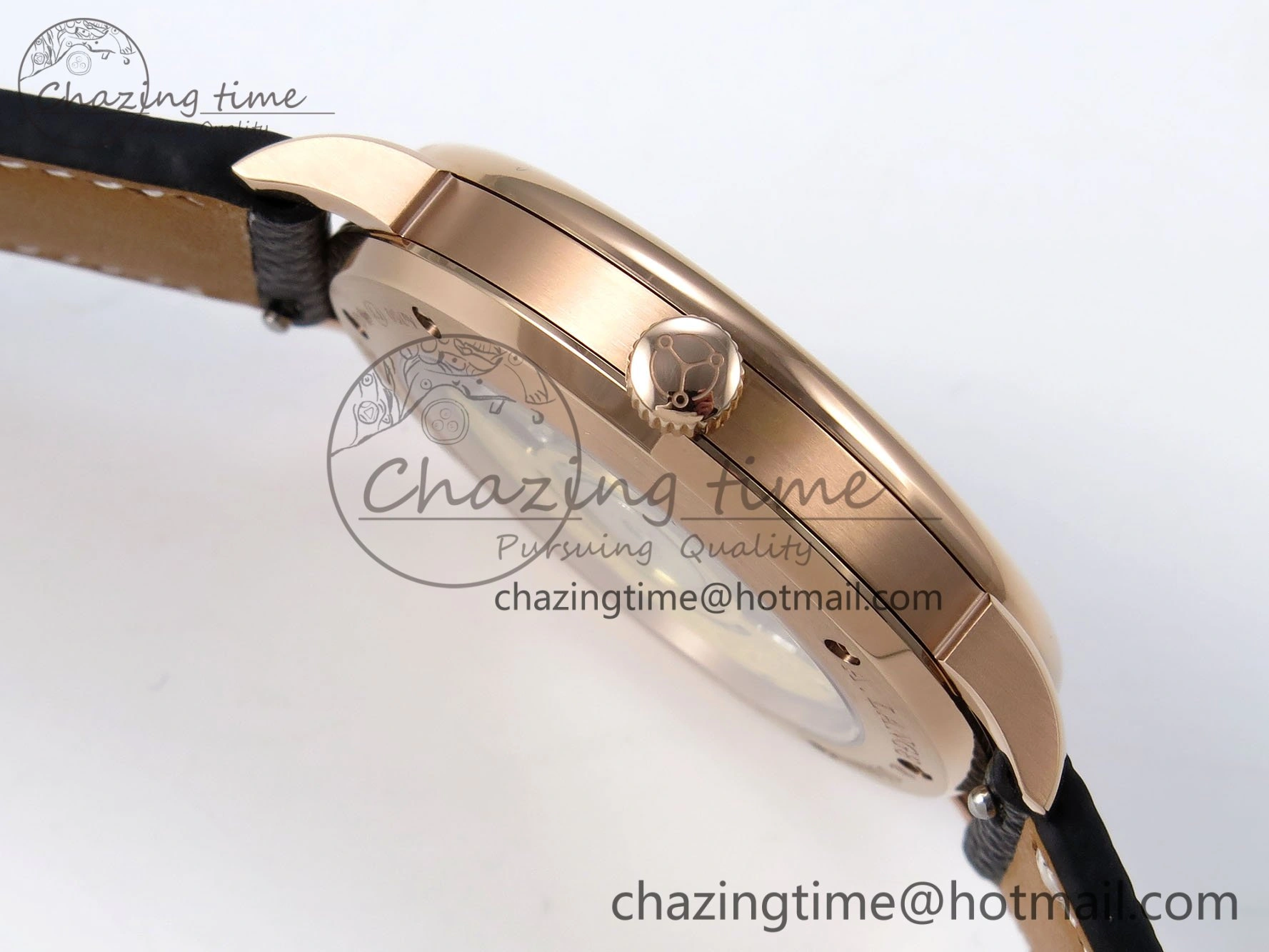 Saxonia Thin RG F8F Edition Orange Dial on Black Leather Strap A23J
