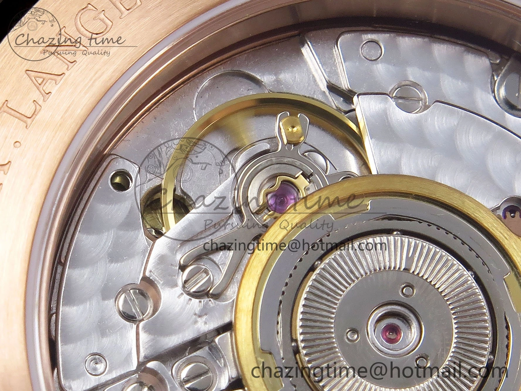 Saxonia Thin RG F8F Edition Orange Dial on Black Leather Strap A23J