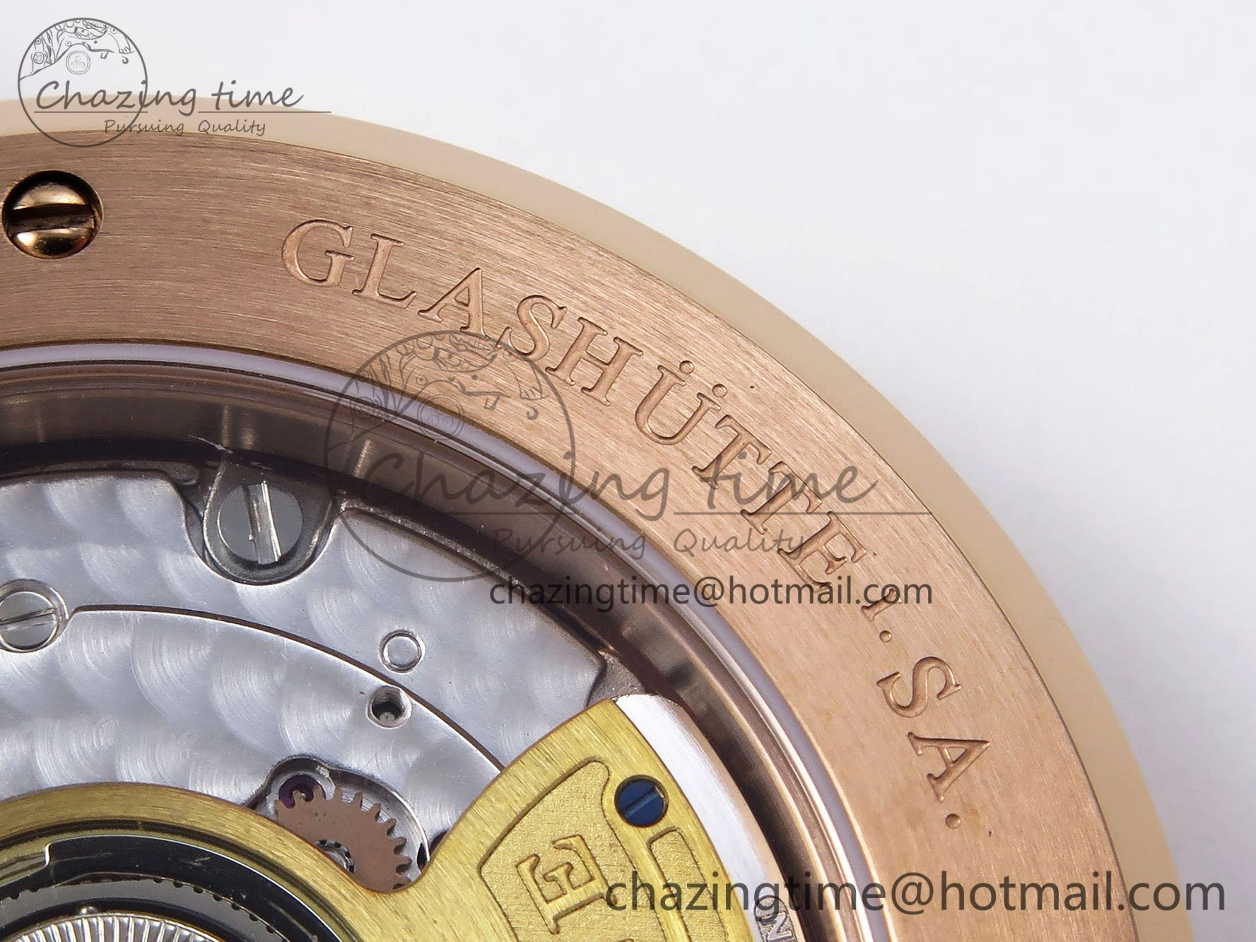 Saxonia Thin RG F8F Edition Orange Dial on Black Leather Strap A23J