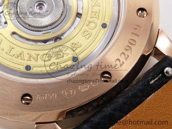 Saxonia Thin RG F8F Edition Orange Dial on Black Leather Strap A23J