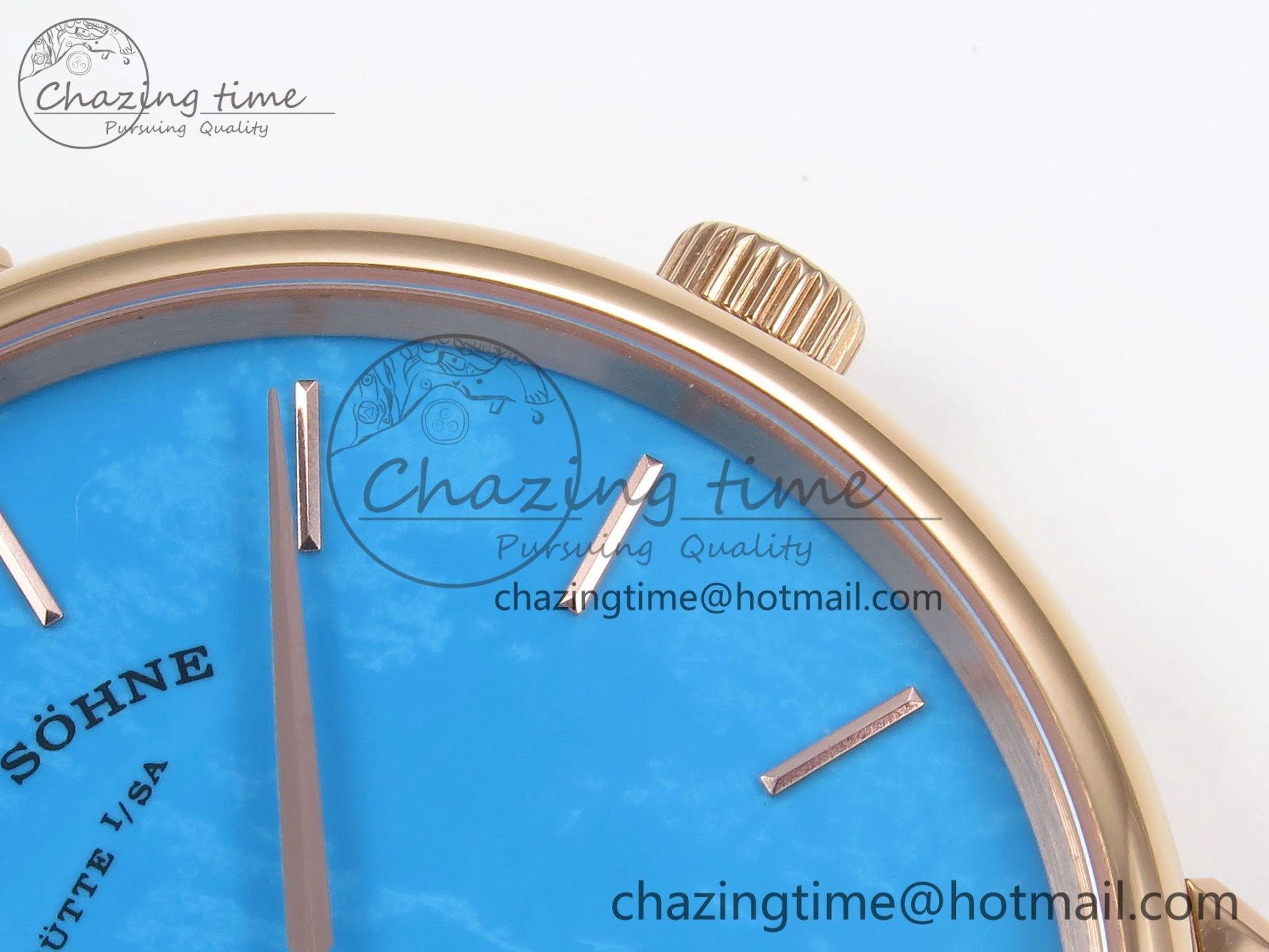 Saxonia Thin RG F8F Edition Tiffany Blue Dial on Brown Leather Strap A23J