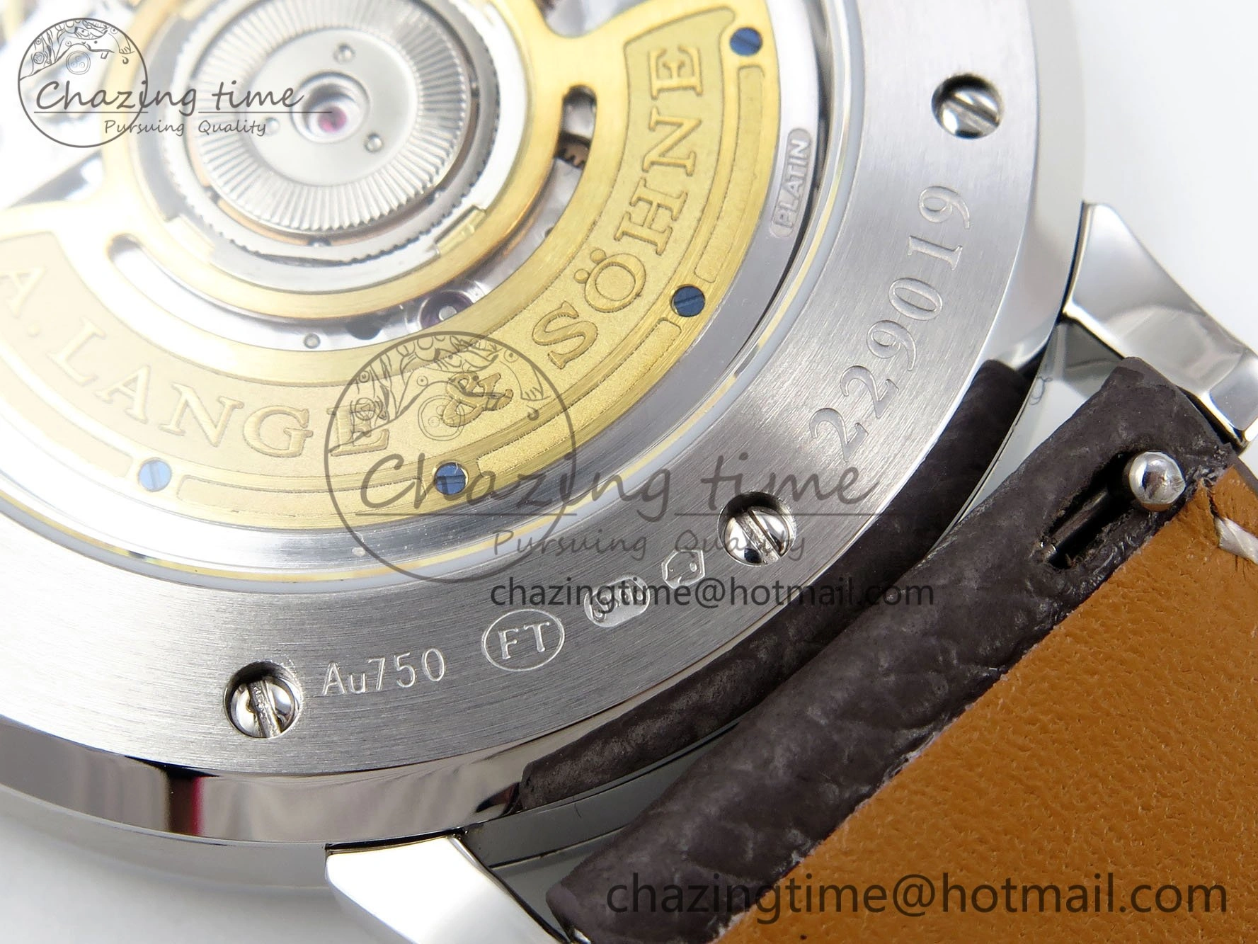Saxonia Thin SS F8F Edition Green Textured Dial on Brown Leather Strap A23J