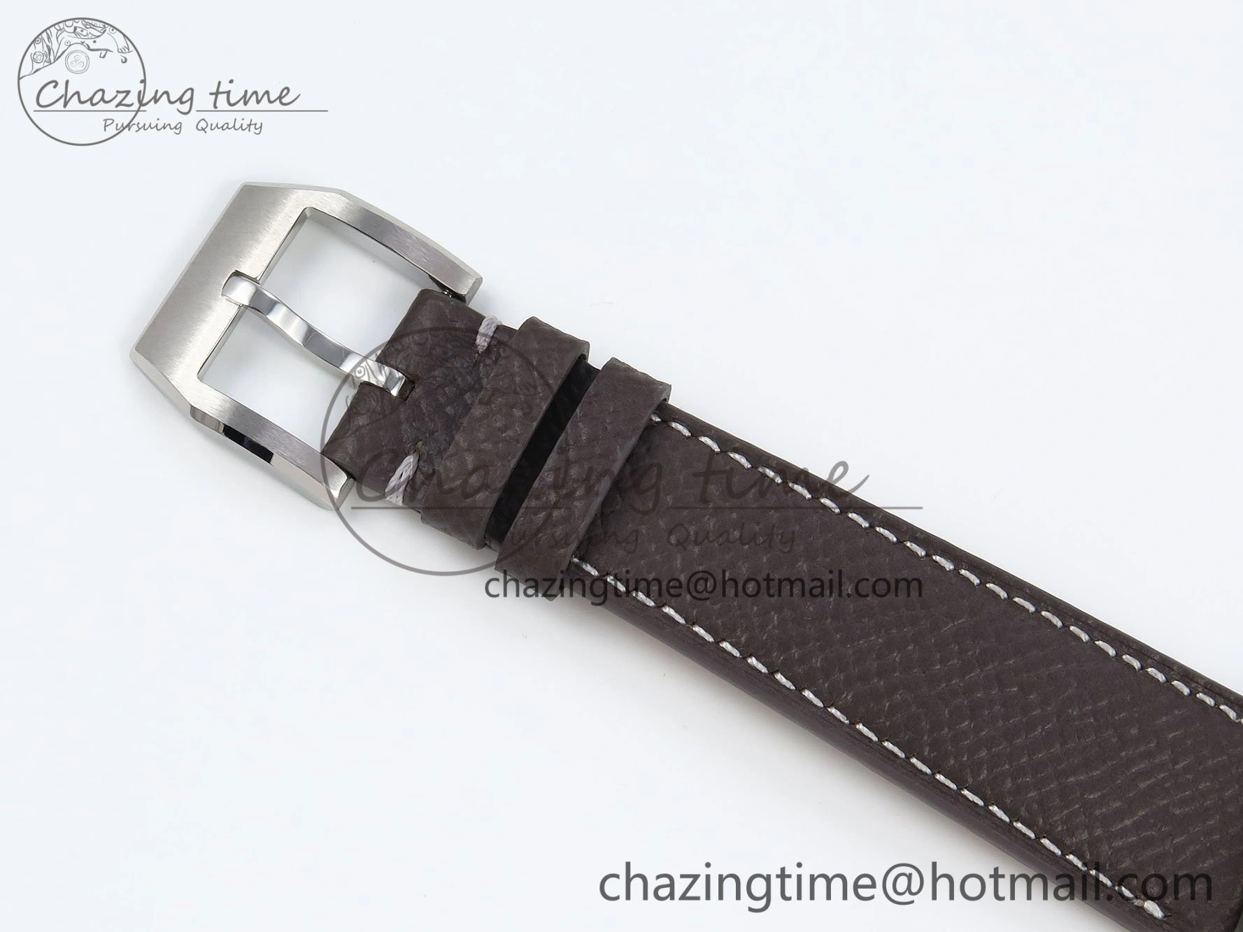 Saxonia Thin SS F8F Edition Green Textured Dial on Brown Leather Strap A23J
