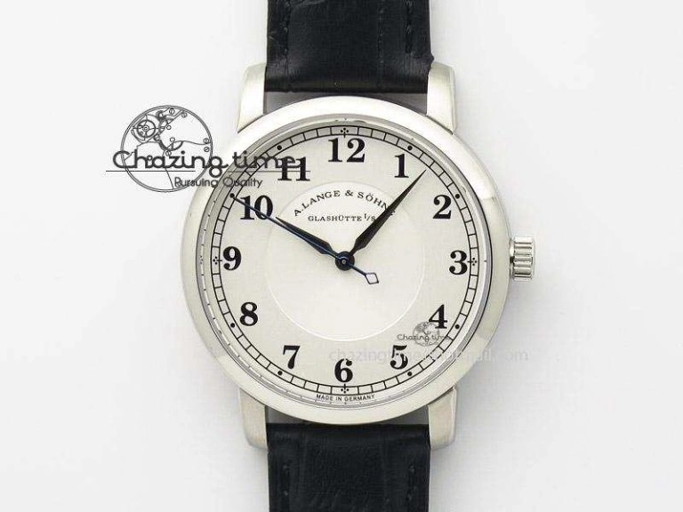 Saxonia Thin SS F8F Edition Green Textured Dial on Brown Leather Strap A23J