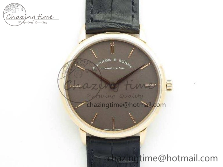 Saxonia Thin SS F8F Edition Green Textured Dial on Brown Leather Strap A23J